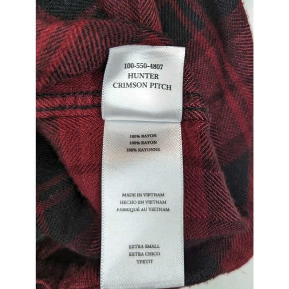 Rails Hunter Crimson Pitch Plaid Button Down Long Sleeve Top Size XS - Picture 10 of 11